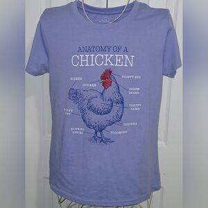 Lost Creek Outfitters Anatomy of a Chicken Graphic Short Sleeve Top Size L